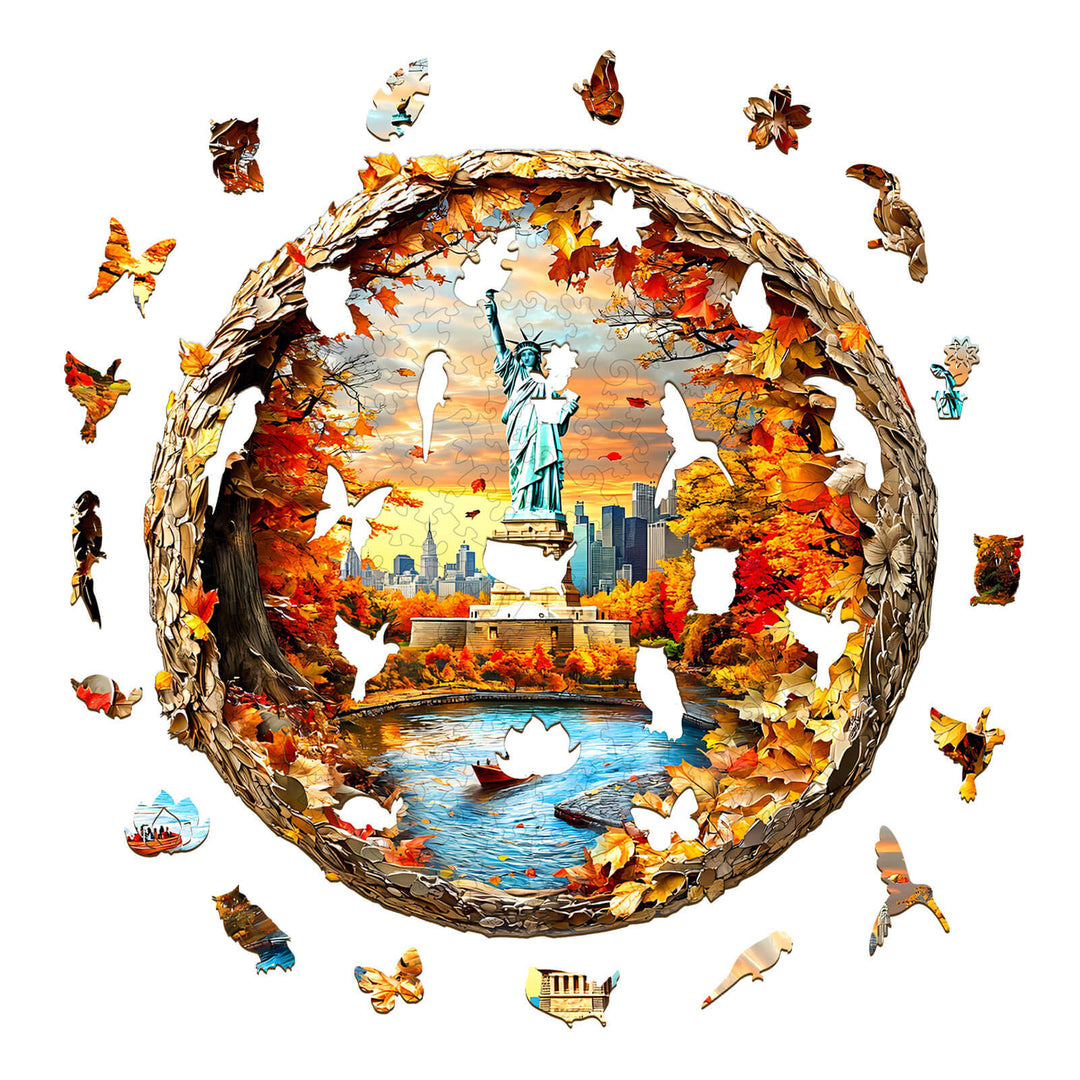 3D New York Autumn Wooden Jigsaw Puzzle