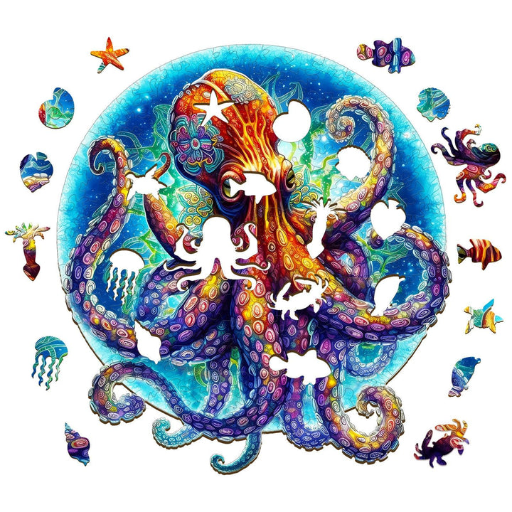 Mandala Octopus Wooden Jigsaw Puzzle
