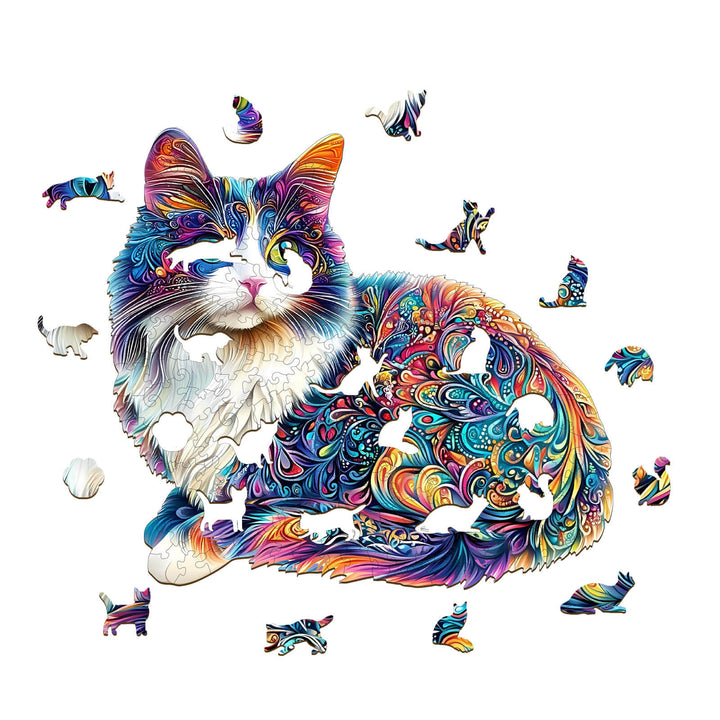 Puzzle en bois Dreamy Tabby Cat-3