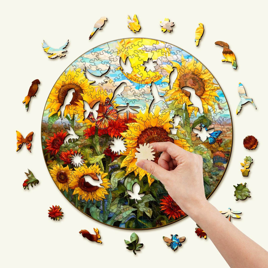 Sunflower Sonata Wooden Jigsaw Puzzle - By Woodbests