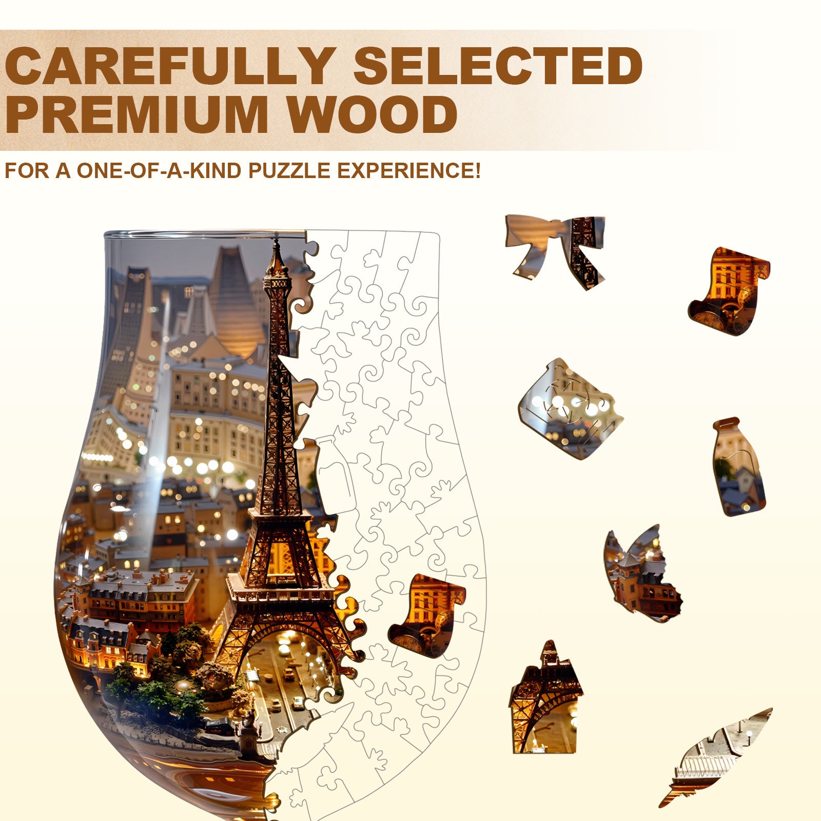 Paris Glow Wooden Jigsaw Puzzle