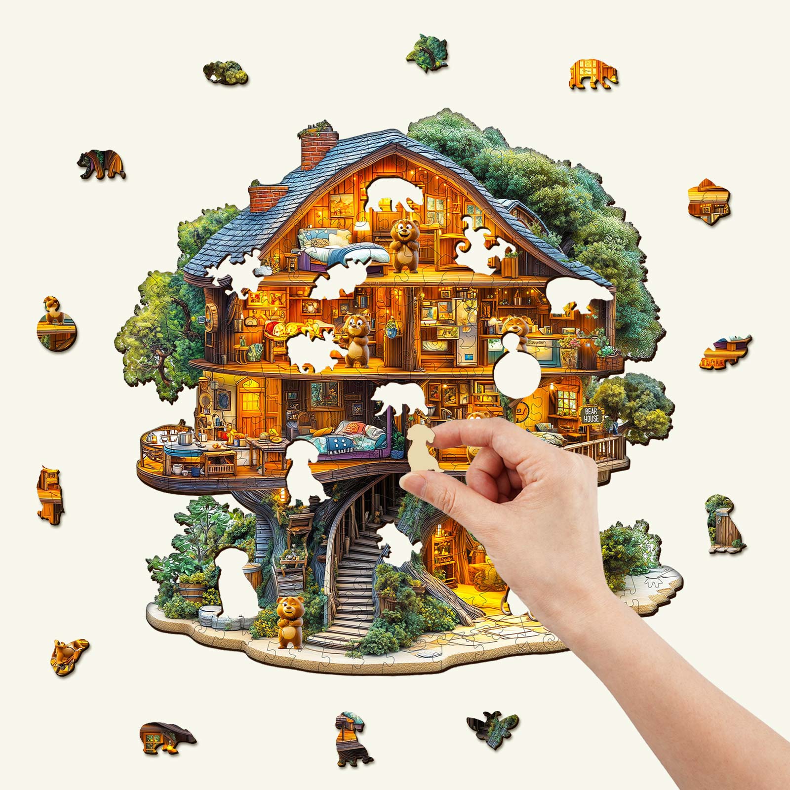 Rompecabezas de madera Bear House