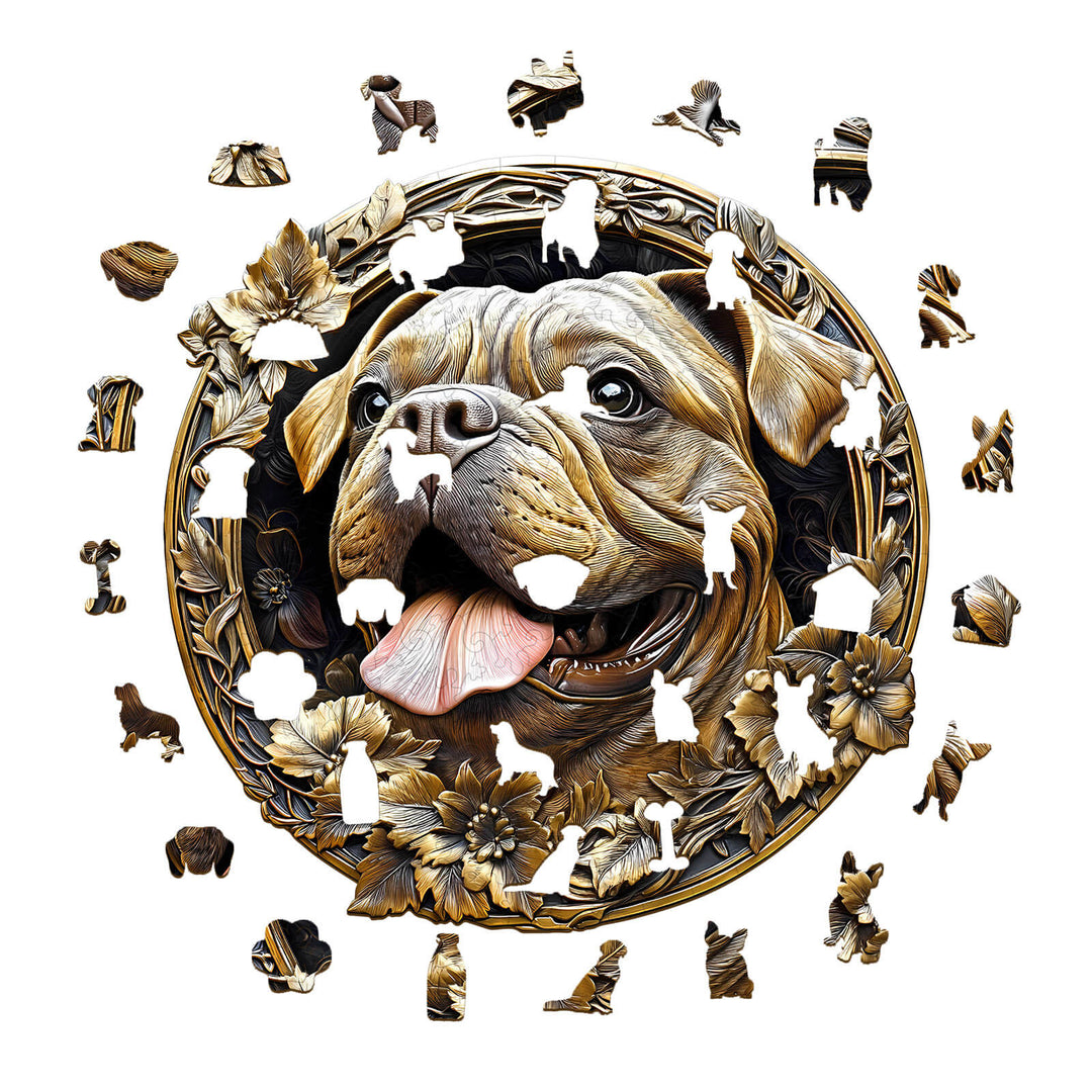 3D Metal French Bulldog Wooden Jigsaw Puzzle