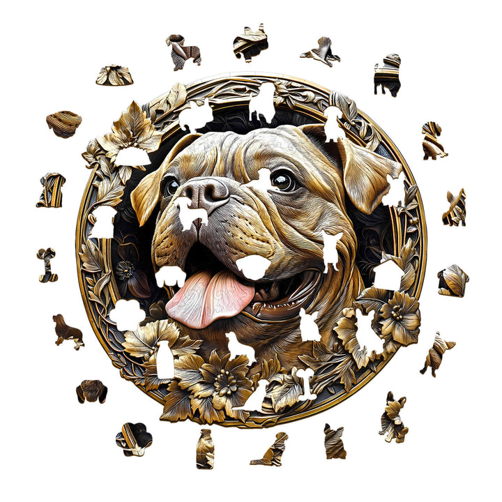 3D Metal French Bulldog Wooden Jigsaw Puzzle