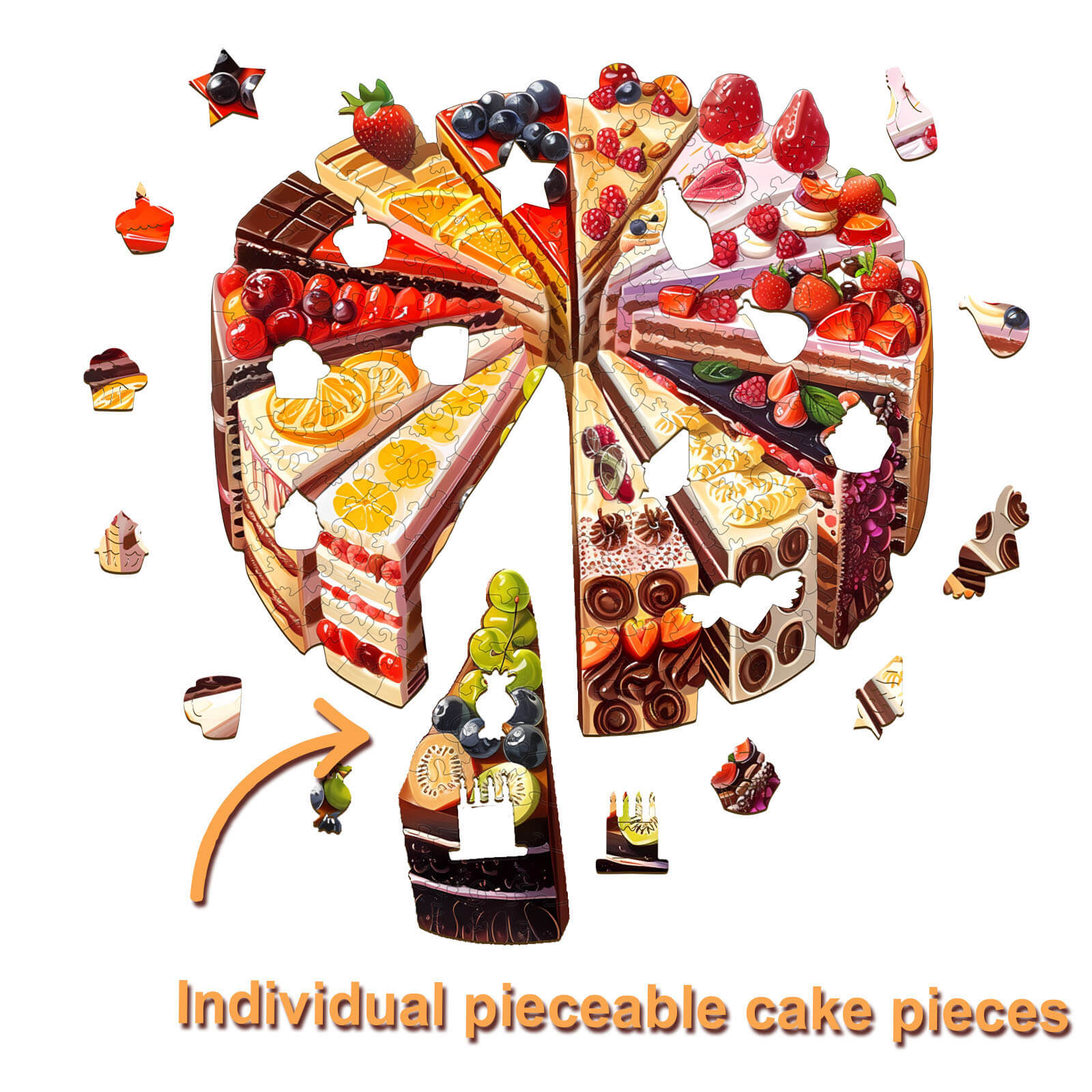 Delicious Cake Wooden Jigsaw Puzzle