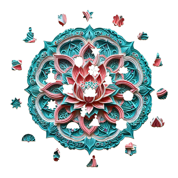 3D Mandala Lotus-2 Wooden Jigsaw Puzzle