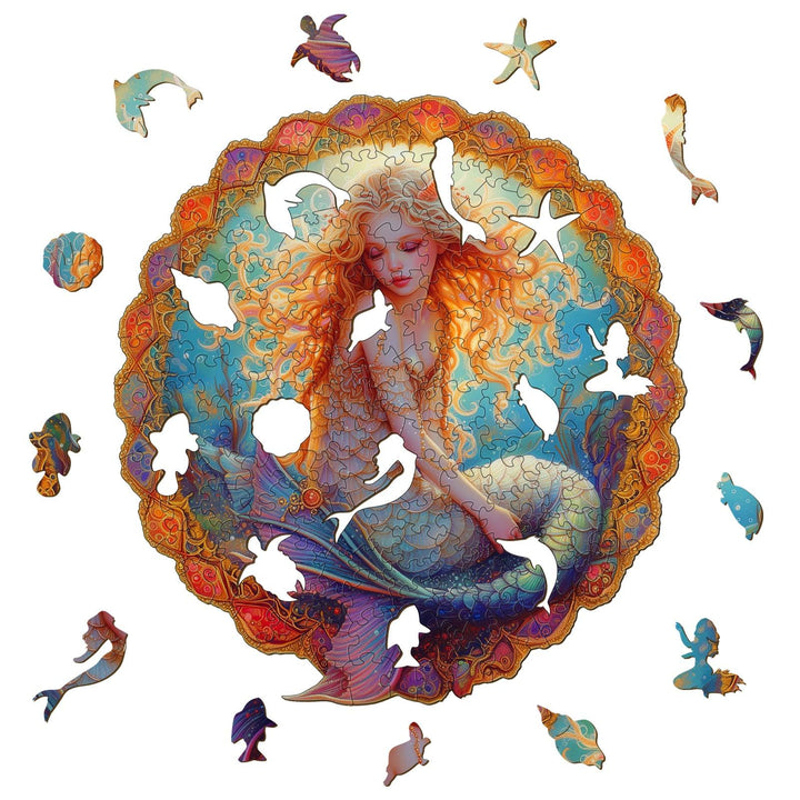 Dreamy Mermaid Wooden Jigsaw Puzzle-Woodbests