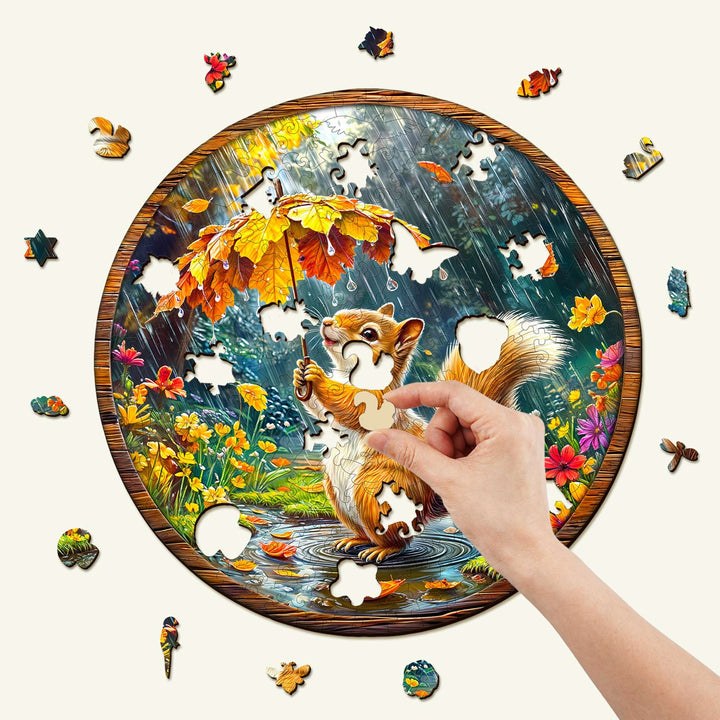 Eichhörnchen-Träume Holz-Puzzle