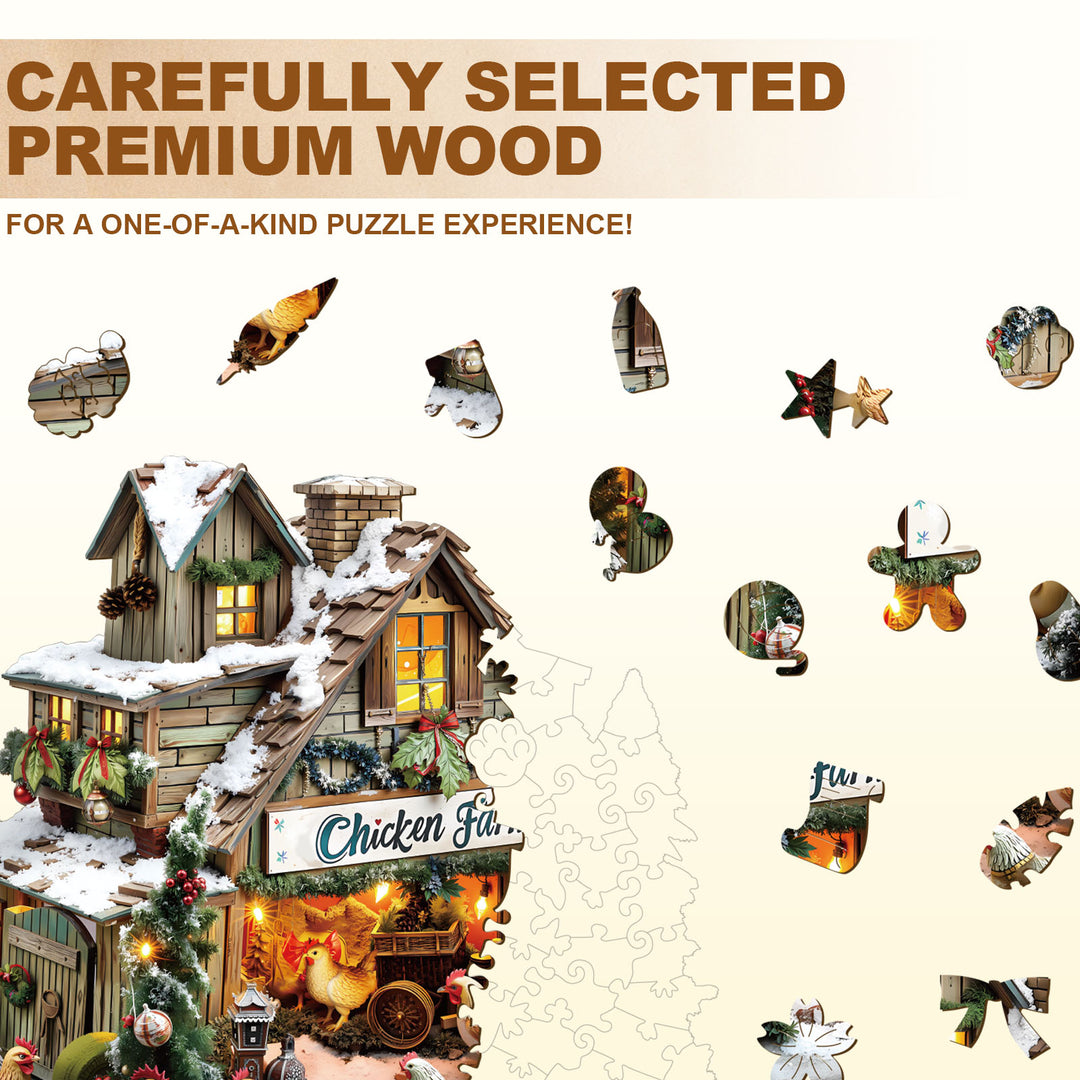 chicken farm Wooden Jigsaw Puzzle