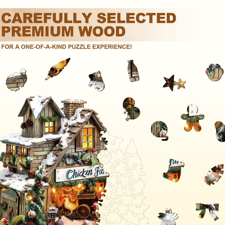 chicken farm Wooden Jigsaw Puzzle