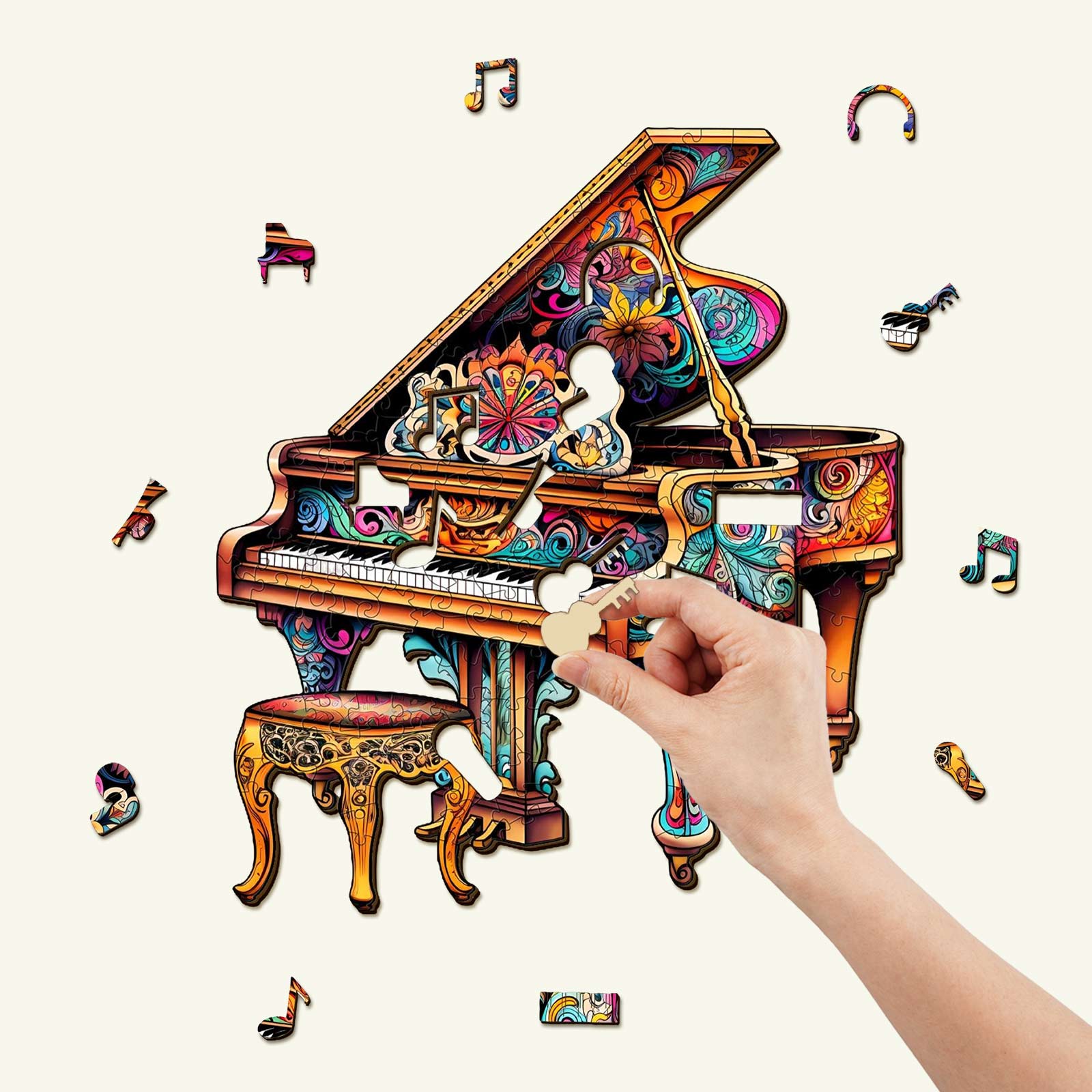 Berührendes Klavier Holz-Puzzle