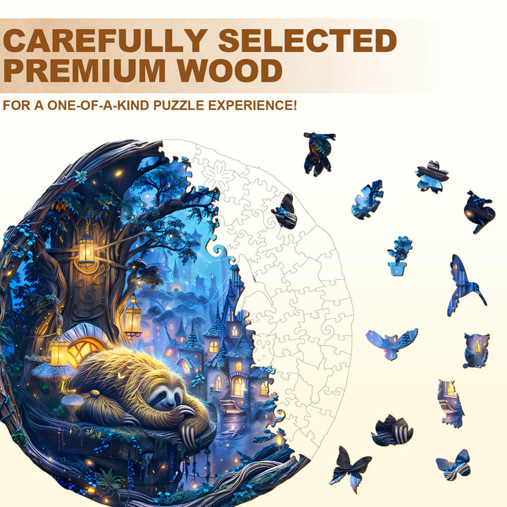 Butterfly and Sloth Wooden Jigsaw Puzzle