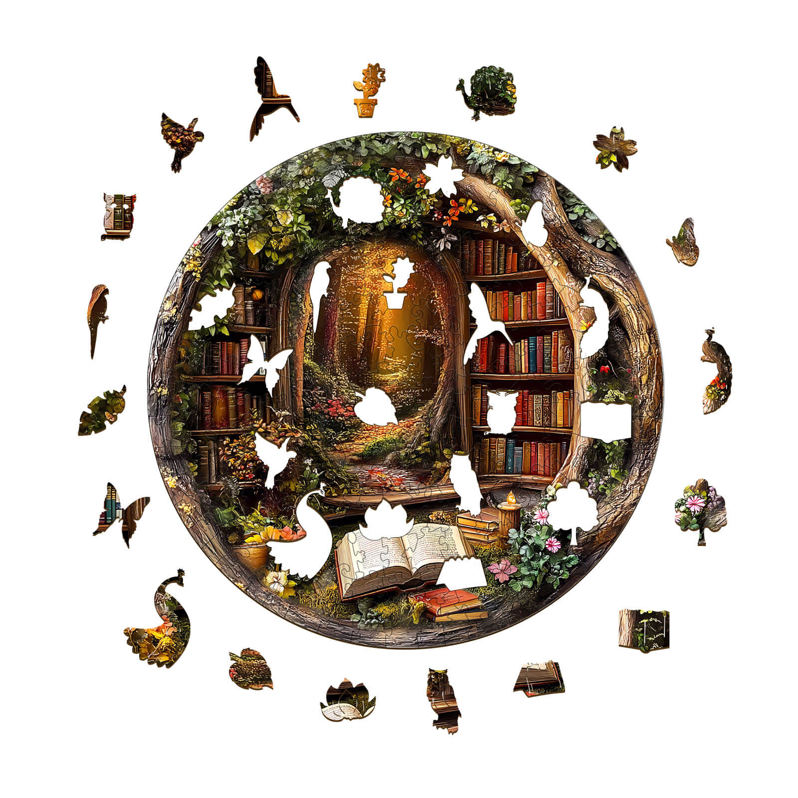 Tree House Library Wooden Jigsaw Puzzle