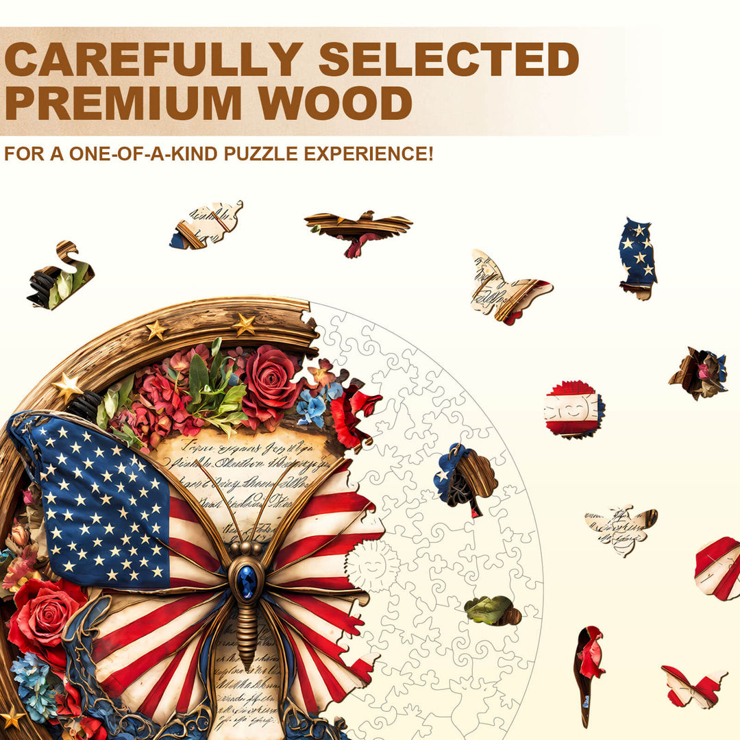 Freedom Wings Wooden Jigsaw Puzzle