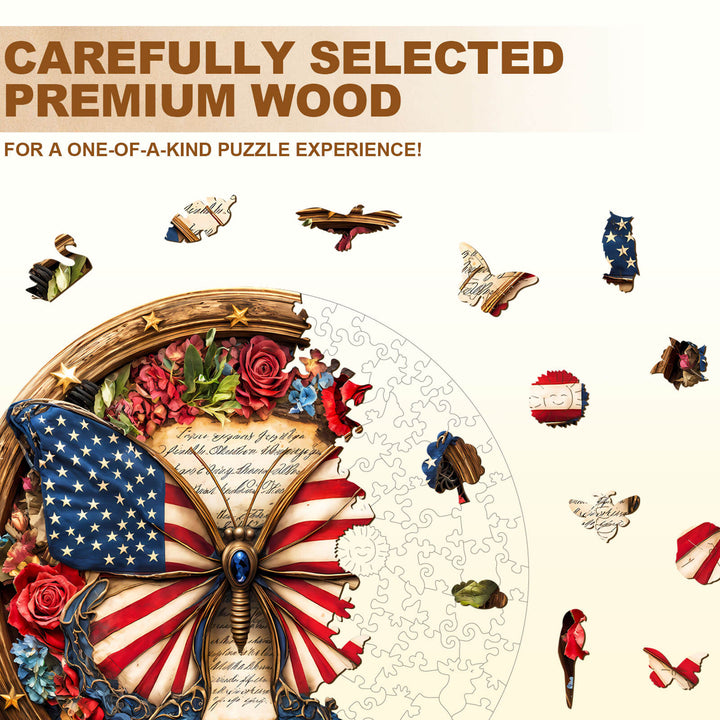 Freedom Wings Wooden Jigsaw Puzzle
