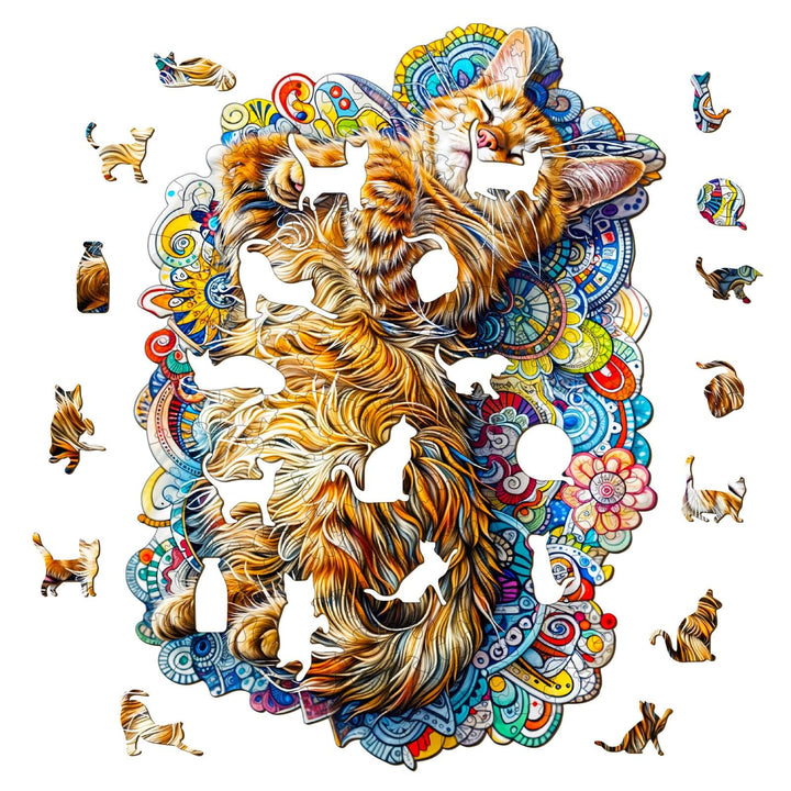 Sleeping Cat-1 Wooden Jigsaw Puzzle - Woodbests