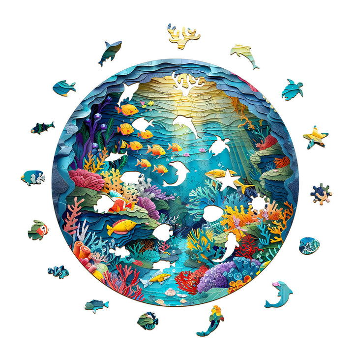 3D sea world Wooden Jigsaw Puzzle