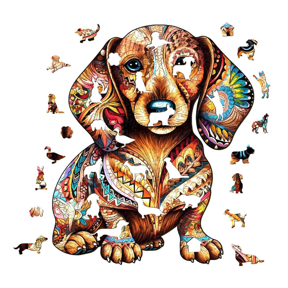 Dachshund 3 Wooden Jigsaw Puzzle-Woodbests