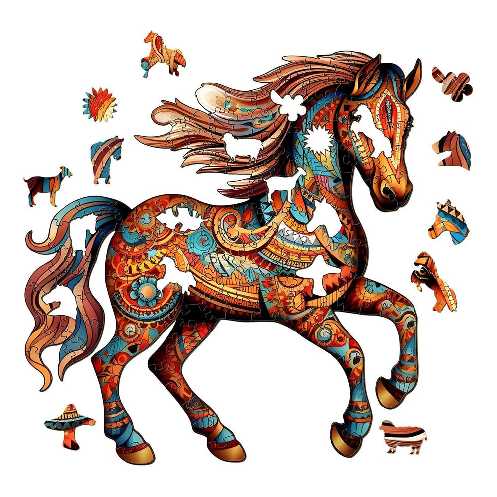 Running Horse Wooden Jigsaw Puzzle-Woodbests