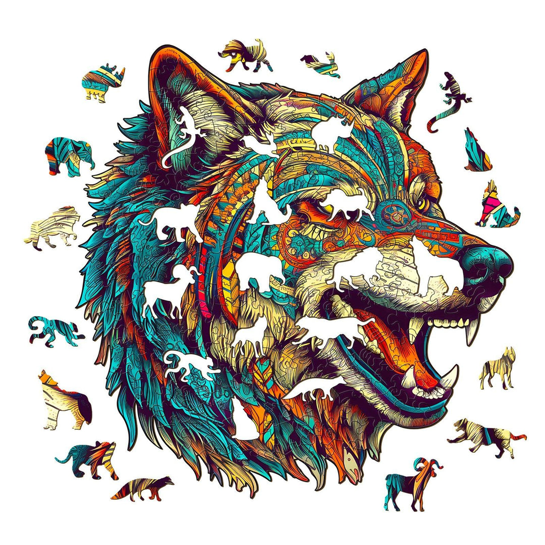 Fierce Wolf Wooden Jigsaw Puzzle