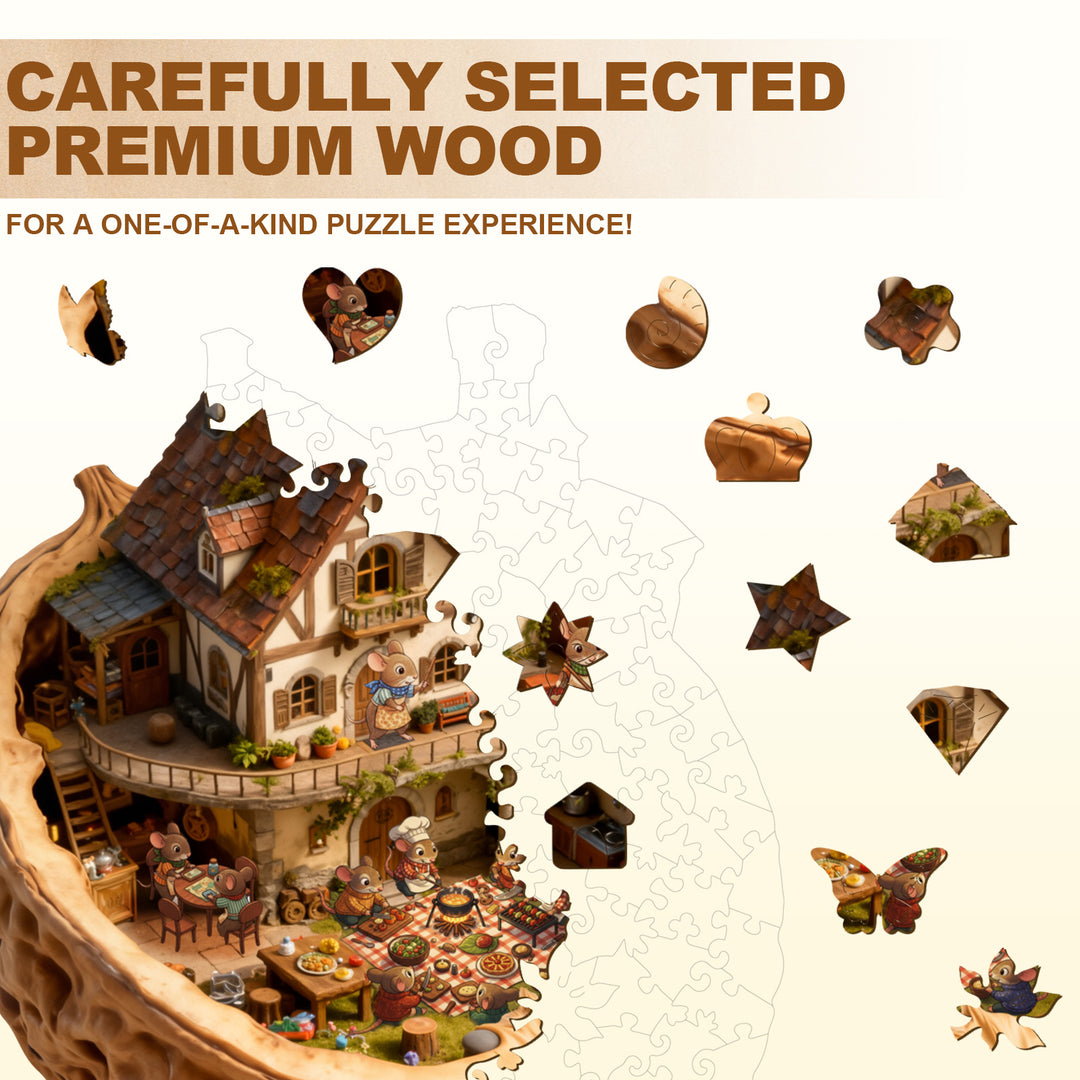 Nut Harvest Lodge Wooden Jigsaw Puzzle