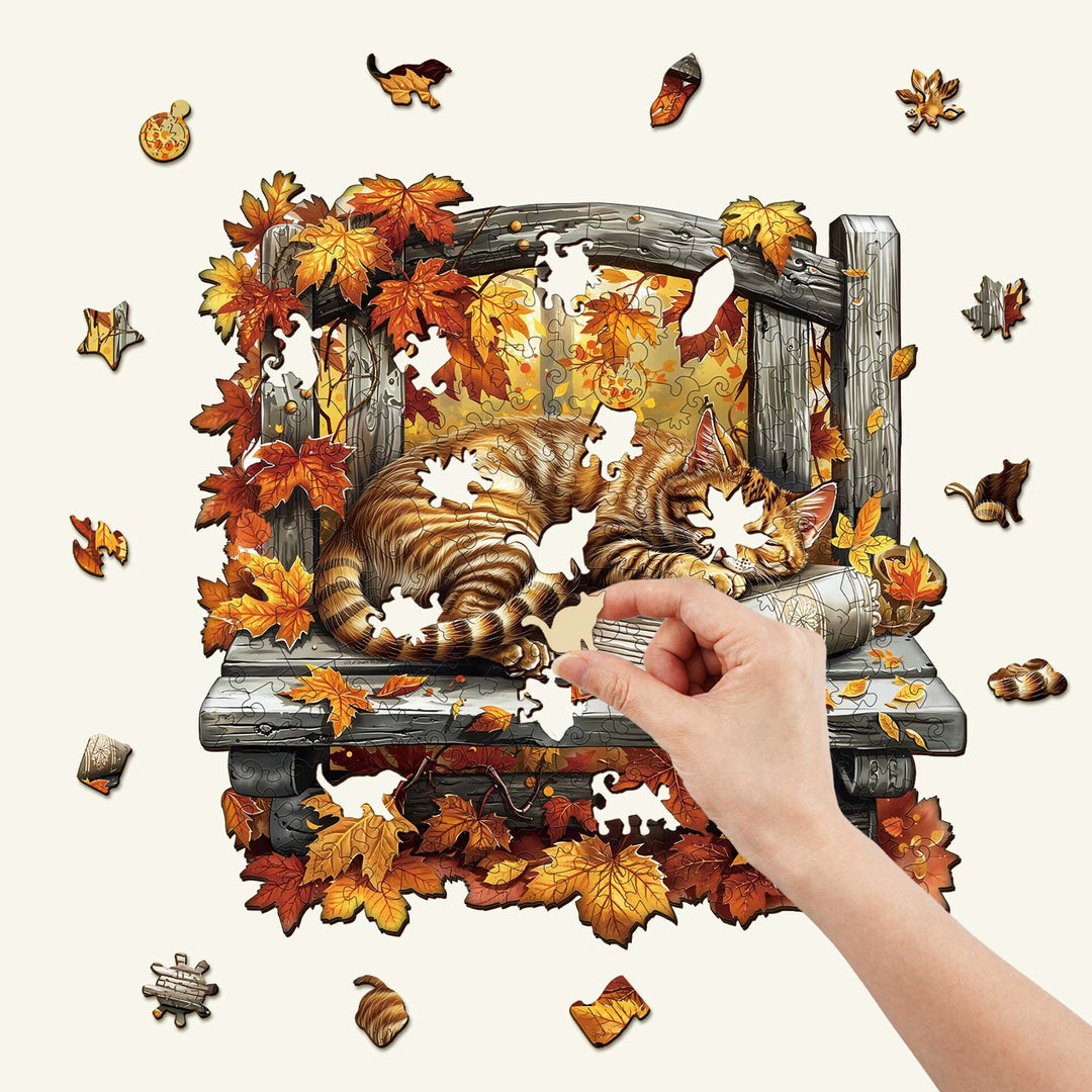 Resting Cat Wooden Jigsaw Puzzle