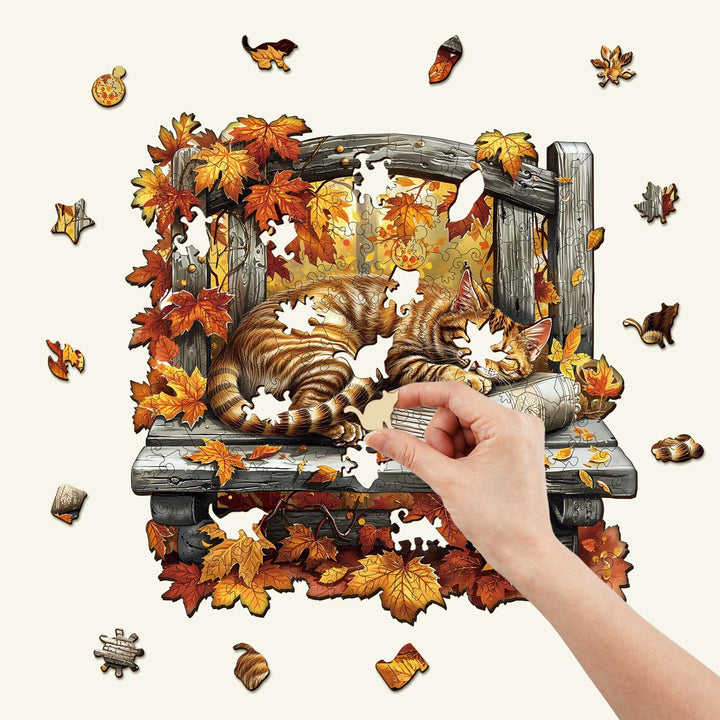 Resting Cat Wooden Jigsaw Puzzle