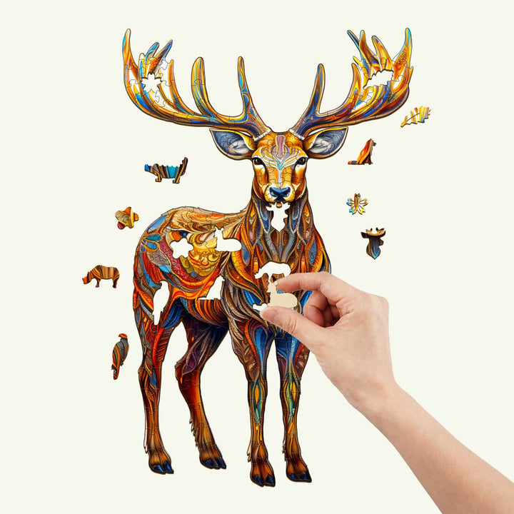 Colorful Deer Wooden Jigsaw Puzzle