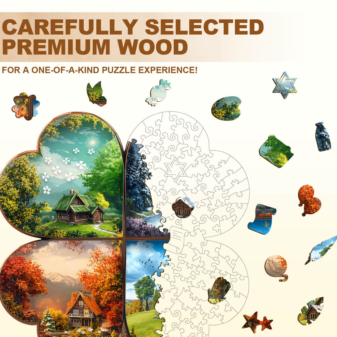 Seasons Scenery Wooden Jigsaw Puzzle