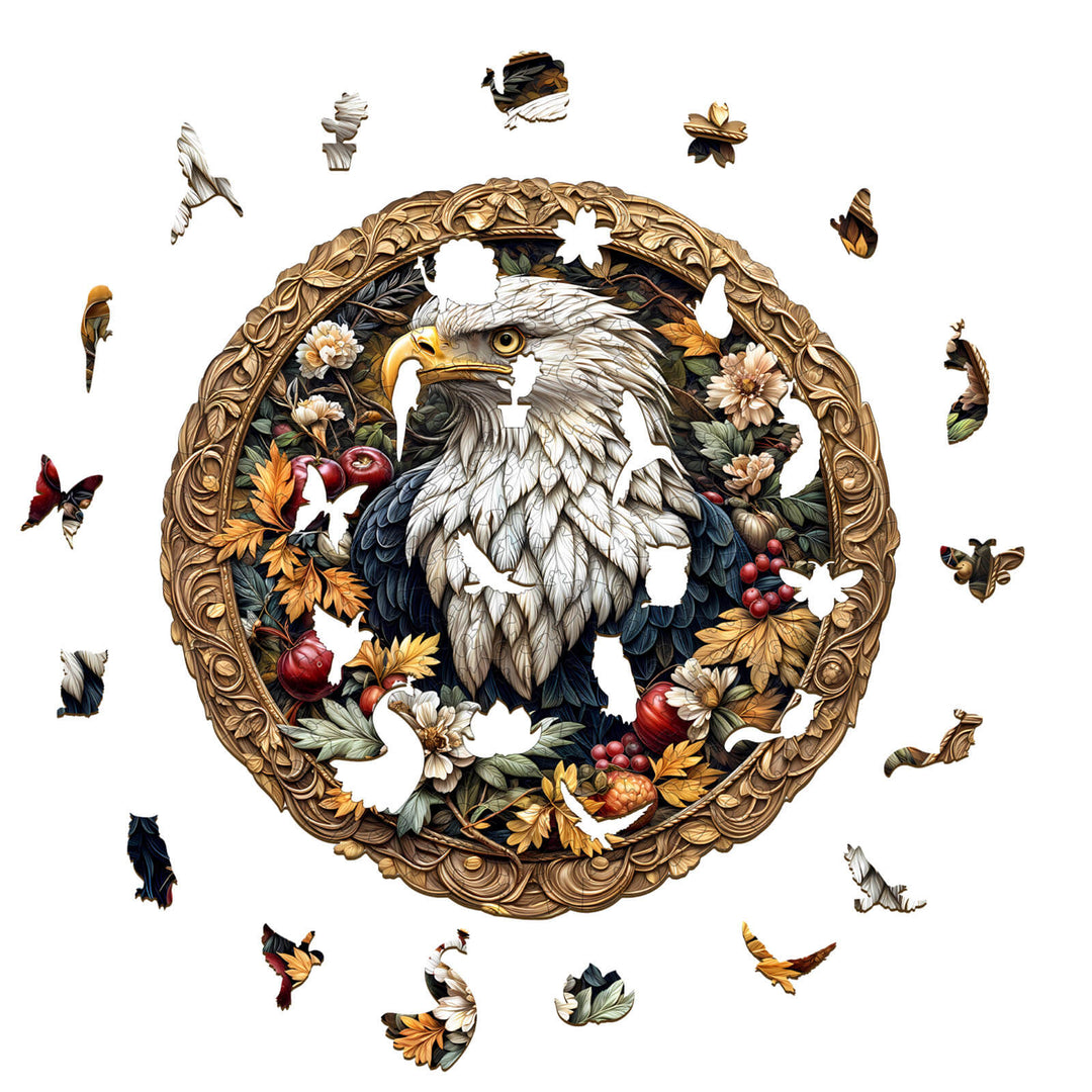 Retro Eagle Wooden Jigsaw Puzzle