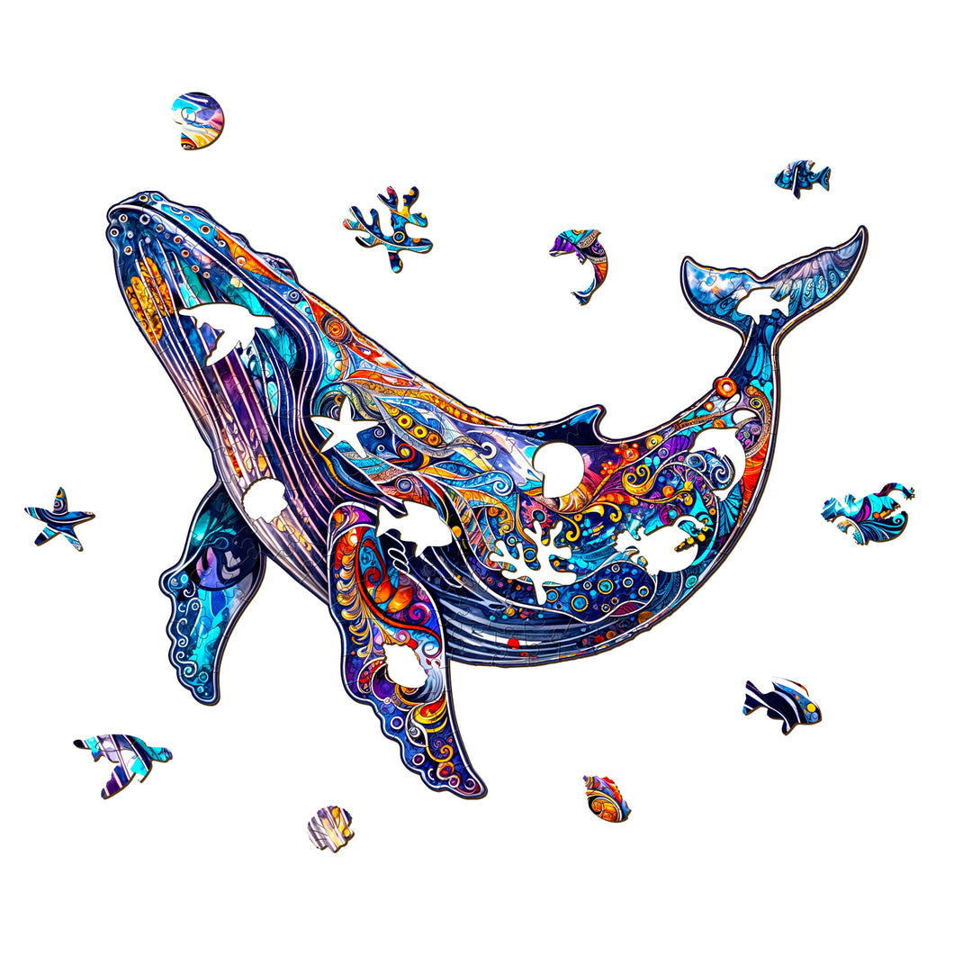 Puzzle en bois Baleine bleue 