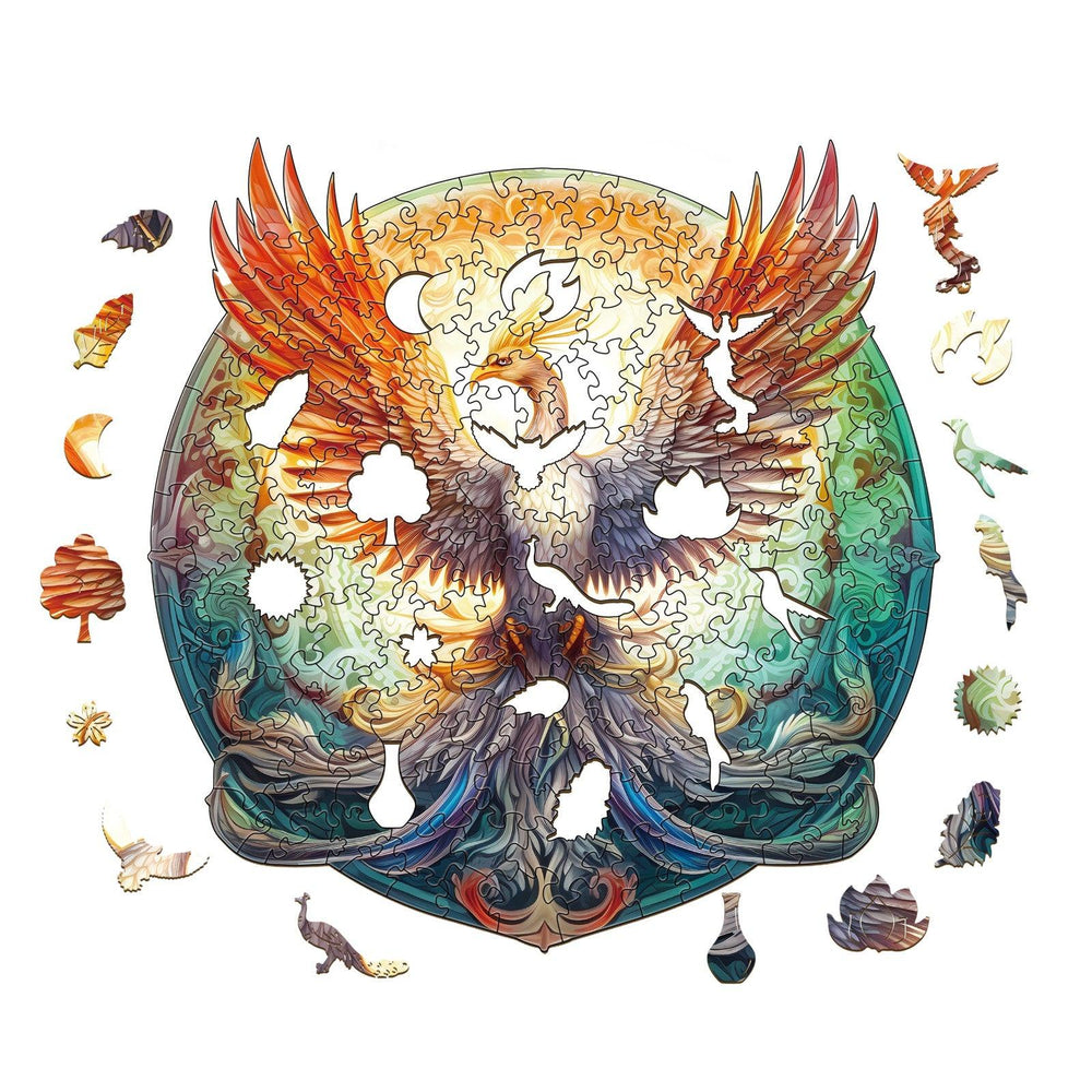 Mysterious Phoenix Wooden Jigsaw Puzzle-Woodbests