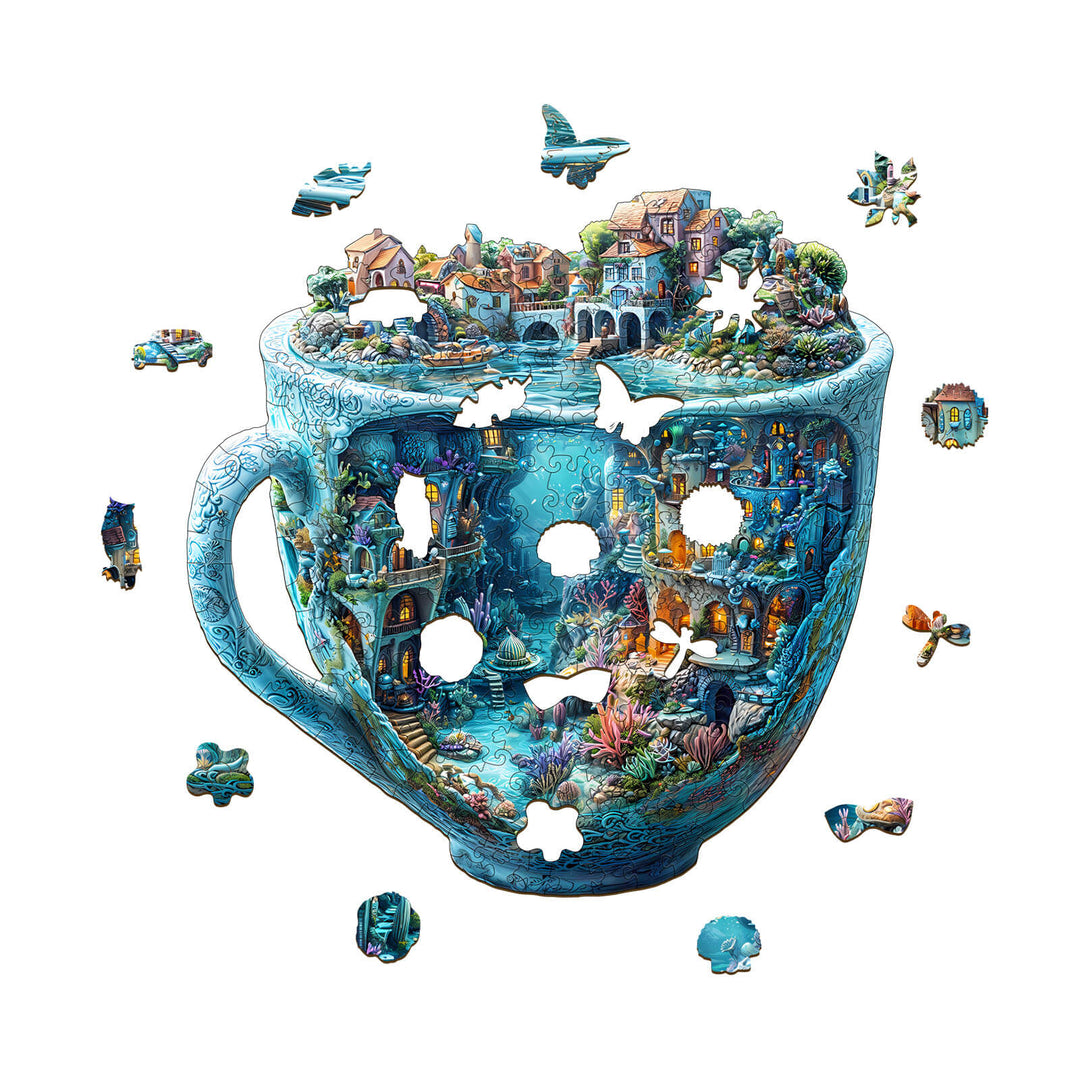 3D Ocean Mug Wooden Jigsaw Puzzle