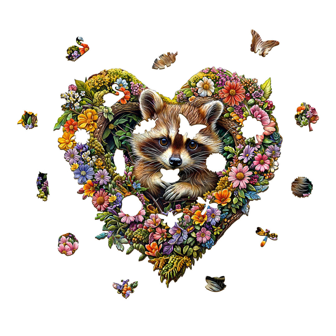 Natureverse Raccoon  Wooden Jigsaw Puzzle