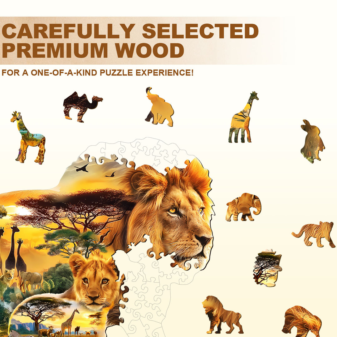 African lions Wooden Jigsaw Puzzle