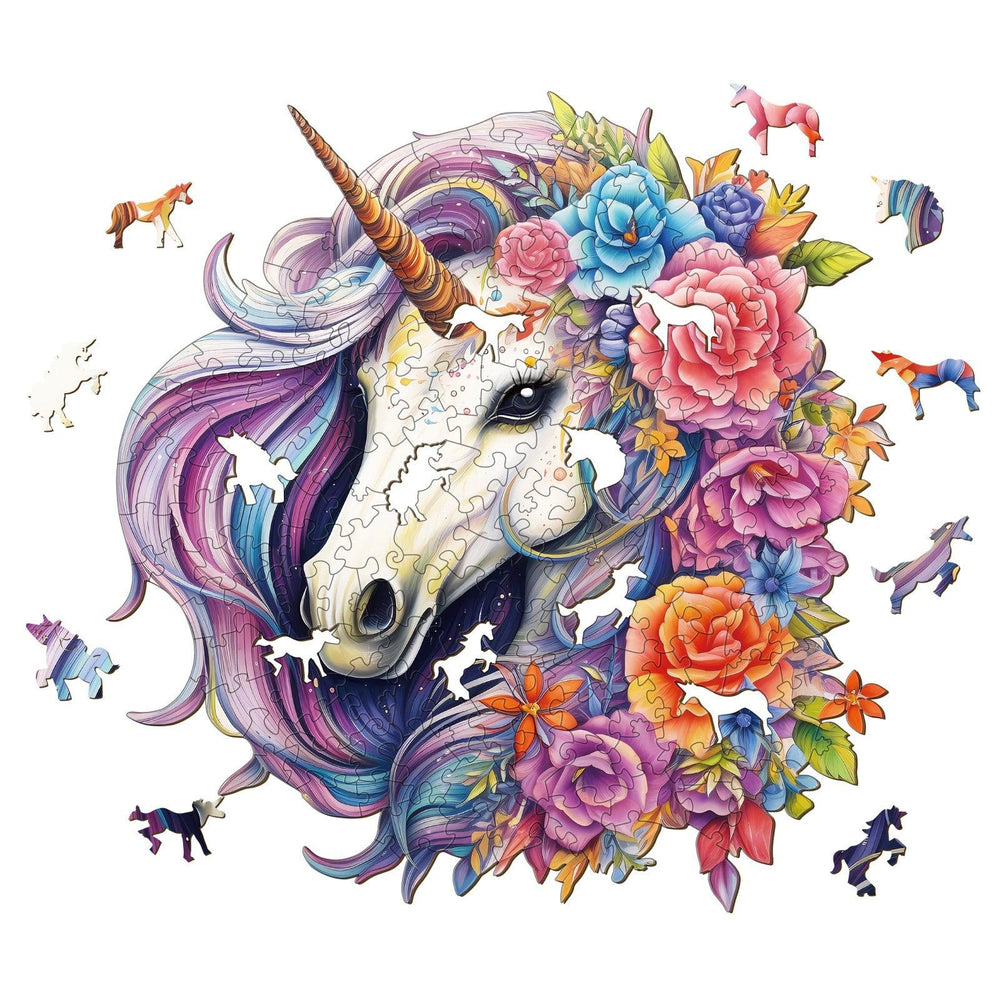 Rainbow Ponies Wooden Jigsaw Puzzle-Woodbests