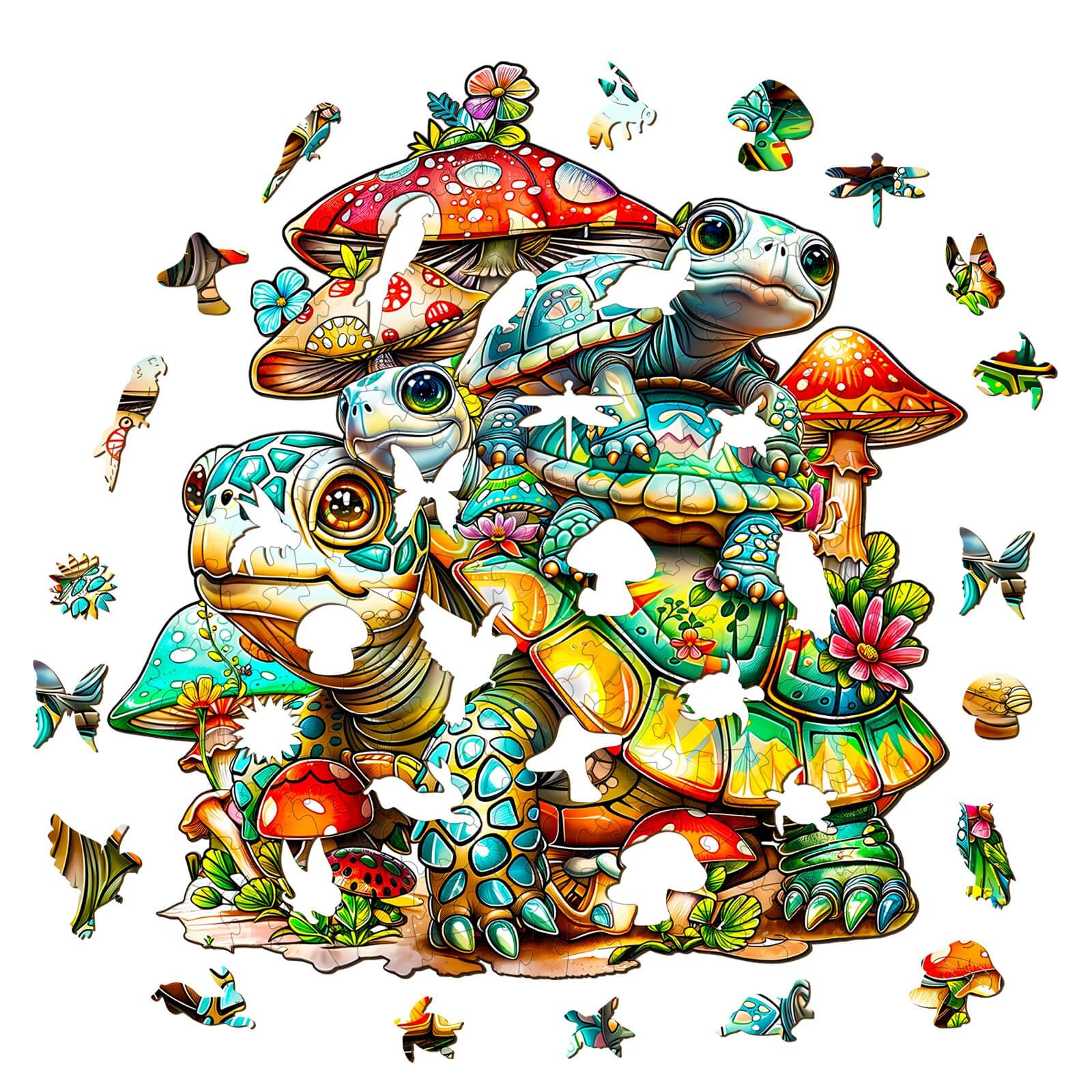 Turtle family Wooden Jigsaw Puzzle
