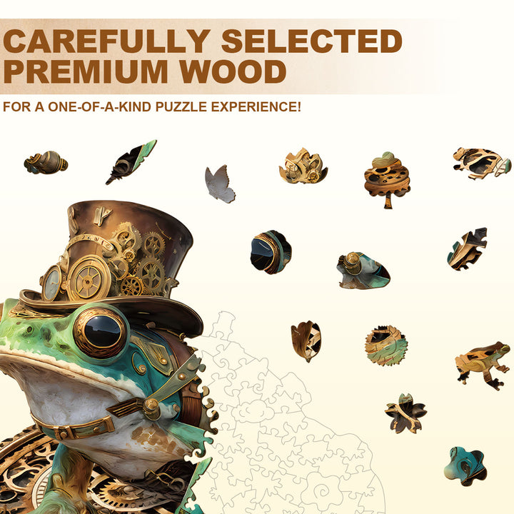 Steam Hopper Frog Wooden Jigsaw Puzzle