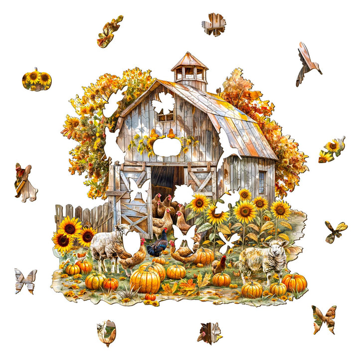 Autumn Farm Wooden Jigsaw Puzzle