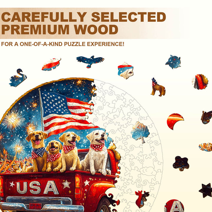 Stars and Dogs Wooden Jigsaw Puzzle