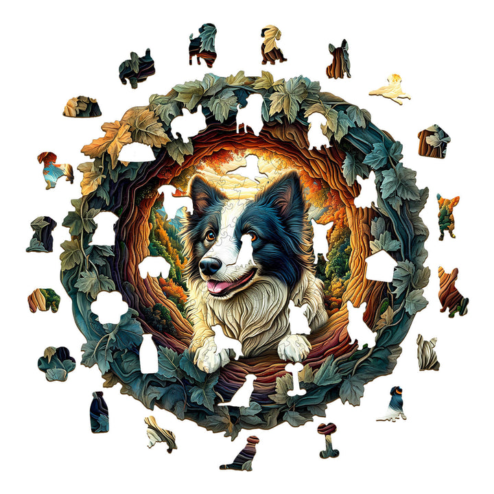 3D Border Collie Wooden Jigsaw Puzzle