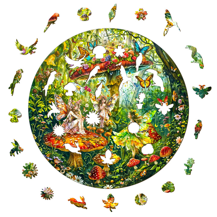 Ieisurely Fairies Wooden Jigsaw Puzzle - Woodbests