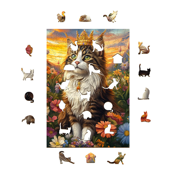 Elegant Cat Wooden Jigsaw Puzzle - Woodbests