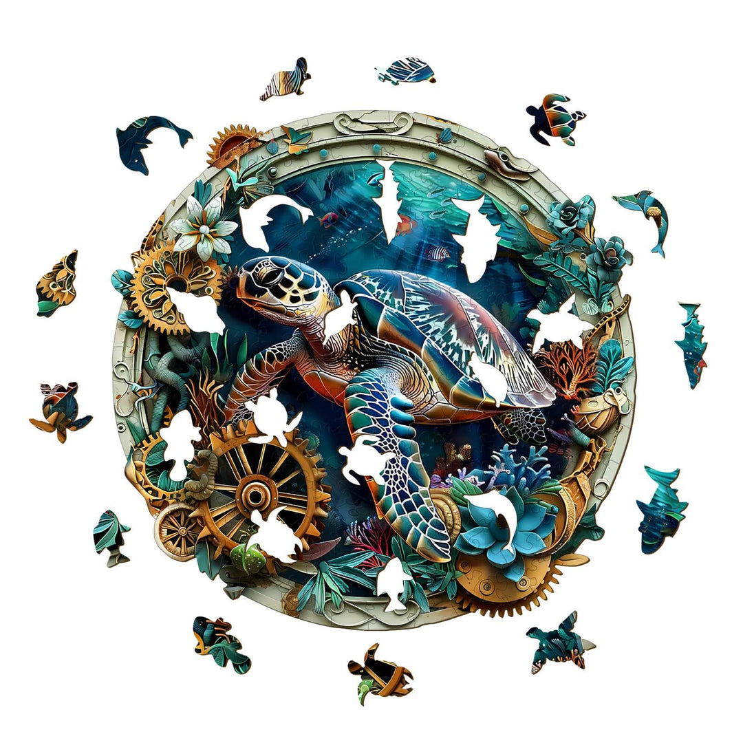 Puzzle en bois tortue en relief