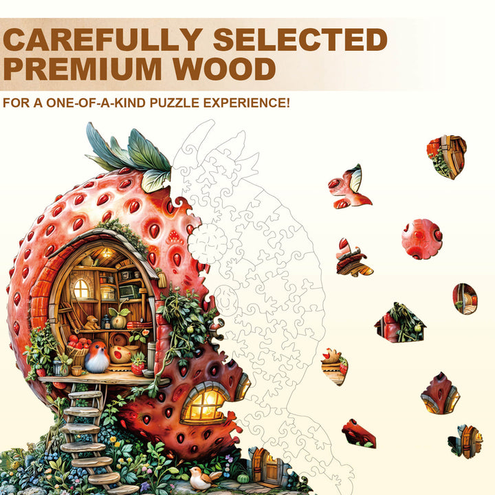 Strawberry Hut Wooden Jigsaw Puzzle