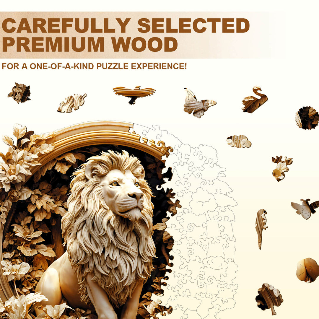 Forest lion Wooden Jigsaw Puzzle