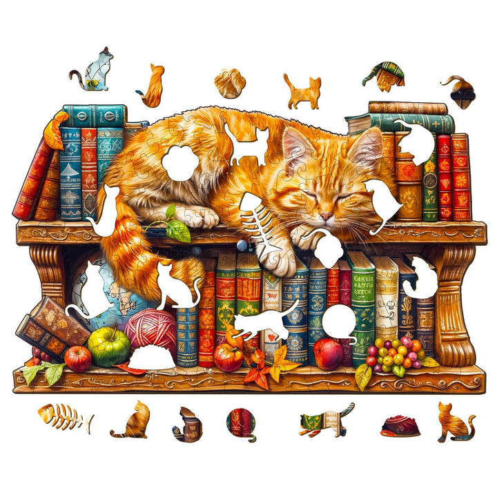 Dreamy Tabby Cat-2 Wooden Jigsaw Puzzle