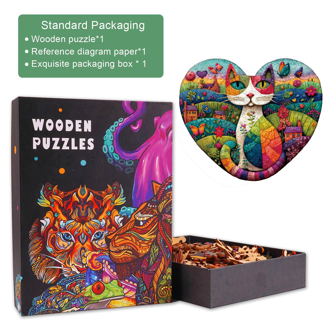 Mosaic Meadow Wooden Jigsaw Puzzle