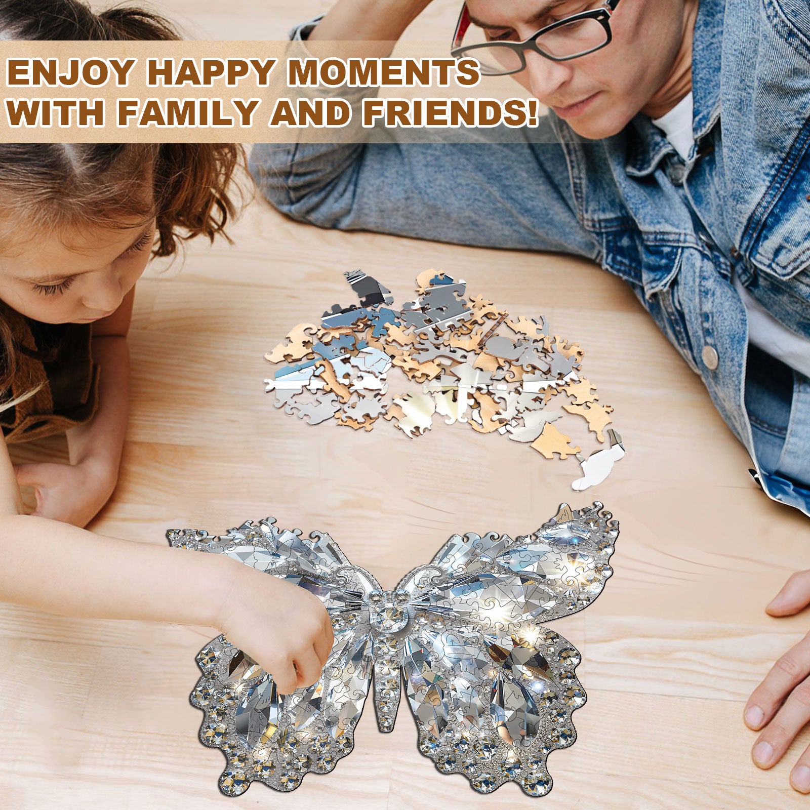 Diamond Butterfly Wooden Jigsaw Puzzle