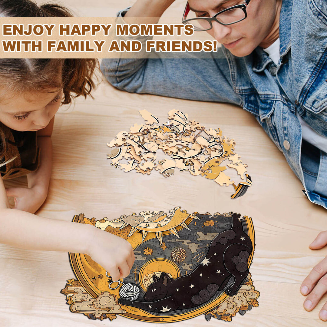 Yin Yang Cat Wooden Jigsaw Puzzle